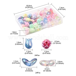 48 шт. 2 стиля акриловых бусин с УФ-покрытием&nbsp;SACR-FS0001-37