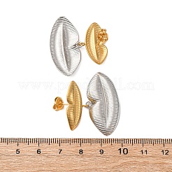 Двухцветные серьги-гвоздики из нержавеющей стали 304 с подвесками&nbsp;EJEW-Z109-02GP