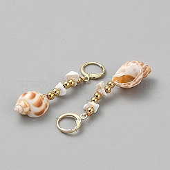 Серьги-гвоздики в форме ракушки из сплава&nbsp;EJEW-WH0004-194A