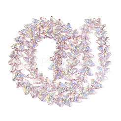 Прозрачность гальванизированные стеклянные бусины нити&nbsp;GLAA-T023-39A-03