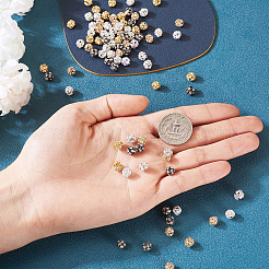 100шт 5 цвета латунные бусины со стразами&nbsp;KK-TA0002-11A