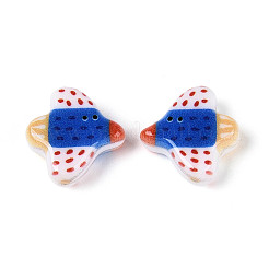 Печатные непрозрачные бусины из смолы&nbsp;RESI-N043-24A