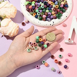 300 шт. окрашенные распылением акриловые европейские бусины&nbsp;SACR-YW0001-94A