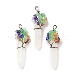 7 большие подвески из натурального кварцевого кристалла с заостренными чакрами&nbsp;G-C012-01R-11