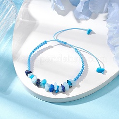 Регулируемые плетеные браслеты из натуральных и синтетических камней для женщин&nbsp;BJEW-JB10994-02