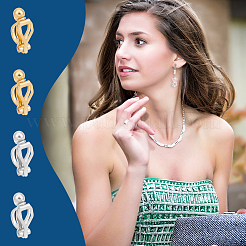 40 шт. 2-х цветная латунная фурнитура для сережек-клипс. с петлей&nbsp;KK-UN0001-76