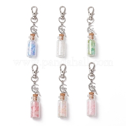 Цветок акриловые и стеклянные бутылки с желаниями подвесные украшения&nbsp;HJEW-JM03179