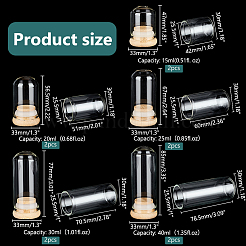 10 шт. 5-х стилистическая прозрачная стеклянная бутылка&nbsp;AJEW-PH0011-40