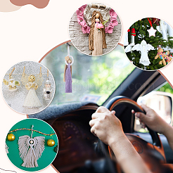 3 шт. 3 цвета ручной работы из хлопка макраме в виде ангела&nbsp;HJEW-PH02193