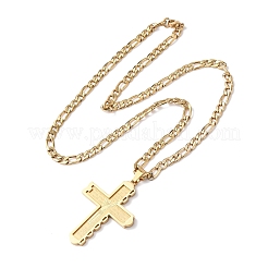 Ожерелья с подвеской в виде креста Иисуса из нержавеющей стали 304&nbsp;LS-NJEW-B153-01G