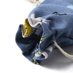 Подарочные пакеты из хлопка и льна на шнурке&nbsp;ABAG-TAC0006-07B