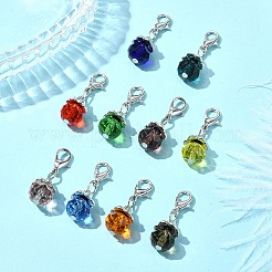 10 шт. 10-х цветная подвеска из стекла и сплава в форме капли&nbsp;HJEW-YW00037
