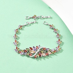 Теннисные браслеты из платиновой латуни с микропаве из кубических цирконий&nbsp;BJEW-B160-06P