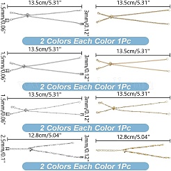8 шт. 4 стиля браслет-спутник из нержавеющей стали 304 для изготовления слайдеров&nbsp;AJEW-AR0001-87