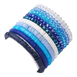 Набор эластичных браслетов из полимерной глины&nbsp;BJEW-JB09676-01