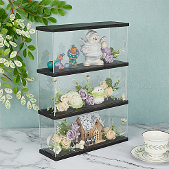 Одноуровневая прямоугольная прозрачная акриловая витрина для минифигурок&nbsp;ODIS-WH0099-08A