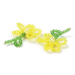 Плетенные кабошоны из стеклянных бусин ручной работы&nbsp;GLAA-C028-01B