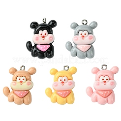 5 шт. 5 цвета непрозрачные подвески из смолы&nbsp;RESI-FS0001-67A