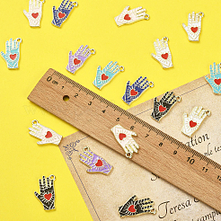 60шт 6 цвета сплава эмалевые подвески&nbsp;ENAM-CJ0003-82