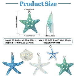 30шт 5 стиля непрозрачные подвески из смолы&nbsp;RESI-CJ0004-91