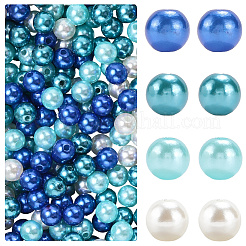 1200 шт. 4 стиля АБС пластик имитация жемчуга круглые бусины&nbsp;DIY-SP0004-65