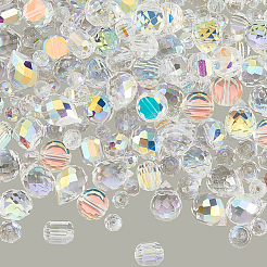114шт прозрачные гальванические стеклянные бусины&nbsp;GLAA-PA0001-17E