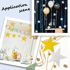 80 шт. 2-х цветная бумажные блестящие звезды для украшения стены&nbsp;AJEW-SP0001-12