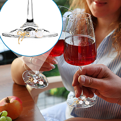 26 шт. круглые стеклянные подвески для бокалов вина&nbsp;HJEW-OC00212