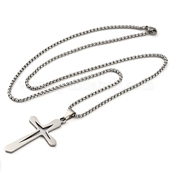 201 подвеска-крест из нержавеющей стали&nbsp;NJEW-S007-01P