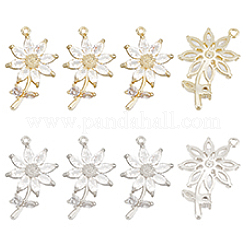 8шт 2 цвета латунные микропаве прозрачные кубические циркониевые подвески&nbsp;FIND-PH0021-01