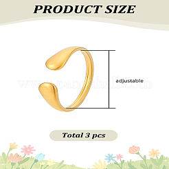 3 шт. винтажные парные кольца из нержавеющей стали&nbsp;RJEW-LP0001-05