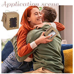 50 шт. складных коробок для хранения свечей из крафт-бумаги с видимым окошком&nbsp;CON-WH0089-175A