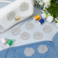 20 шт. пришивные тканевые нашивки с цветочным кристаллом и стразами&nbsp;PATC-FH0001-34A