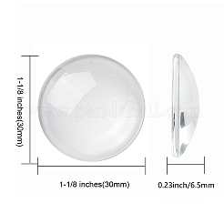 Прозрачные стеклянные кабошоны&nbsp;X-GGLA-R026-30mm