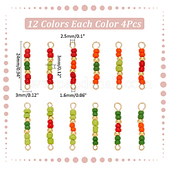 48 шт. 12-цветные стеклянные бусины и латунные бусины-рондели&nbsp;PALLOY-WR00011
