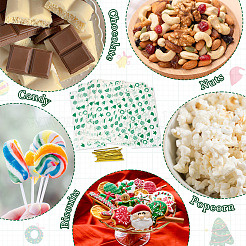 50 шт. прямоугольные прозрачные пластиковые пакеты для хранения печенья с рождественской тематикой&nbsp;XMAS-TA0001-01