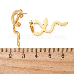 Серьги-гвоздики в форме змеи из нержавеющей стали 304 для женщин&nbsp;EJEW-M079-02G