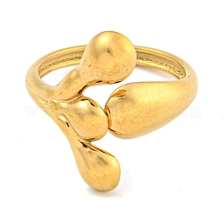 Ионное покрытие (ip) 304 нержавеющая сталь листовое открытое манжетное кольцо для женщин&nbsp;RJEW-A043-13G