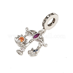 Европейские подвески из латуни с цветными стразами&nbsp;LS-KK-P324-07P