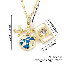 Изысканные 3d милые дорожные латунные разноцветные эмалевые подвески в виде самолета&nbsp;FK9091-2