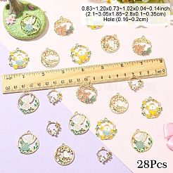 28шт 7 стиля подвески из сплава с эмалью&nbsp;ENAM-YW0004-90