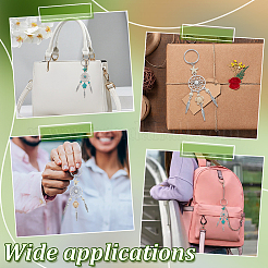 10 шт. 2-цветная плетеная сетка/паутина с подвеской из сплава перьев&nbsp;KEYC-HY00002