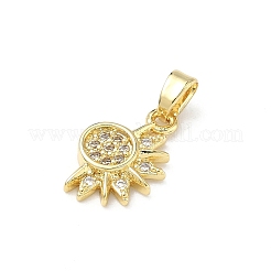 Латунные микропаве прозрачные подвески с фианитом&nbsp;KK-P350-15G
