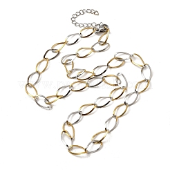 Ожерелья-цепочки из нержавеющей стали 304 с каплевидными звеньями для женщин и мужчин&nbsp;NJEW-A058-02GP