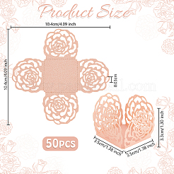 50 шт. бумажные коробки для упаковки конфет с изображением цветка розы&nbsp;CON-OC0001-78B