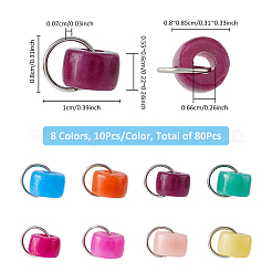 80 шт. 8-цветные плоские круглые подвески из натурального белого нефрита&nbsp;PALLOY-FH00059