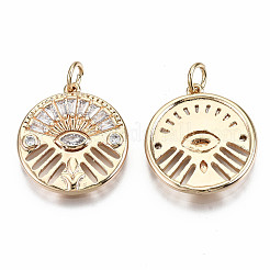 Латунные микропаве прозрачные подвески с фианитом&nbsp;KK-S356-226G-NF