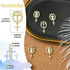 6 шт. 3 стиля латунные подвески с микропаве и кубическим цирконием&nbsp;KK-CJ0002-98