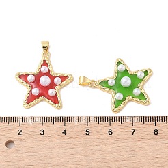 Подвески из латуни и эпоксидной смолы с покрытием стойки&nbsp;KK-Z047-04A-RS