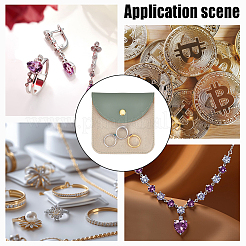 8 шт. 4 цвета pu кожаный конверт для ювелирных изделий подарочные пакеты с кнопкой и прозрачным окошком ABAG-GA0001-32A